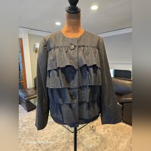 J. Crew Charcoal Ruffle Blazer